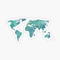 Watercolor map in turquoise