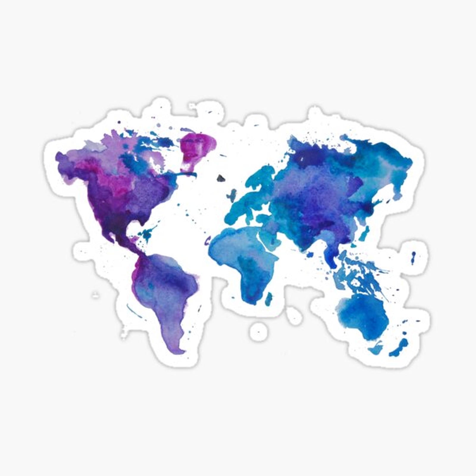 Watercolor Map of the World