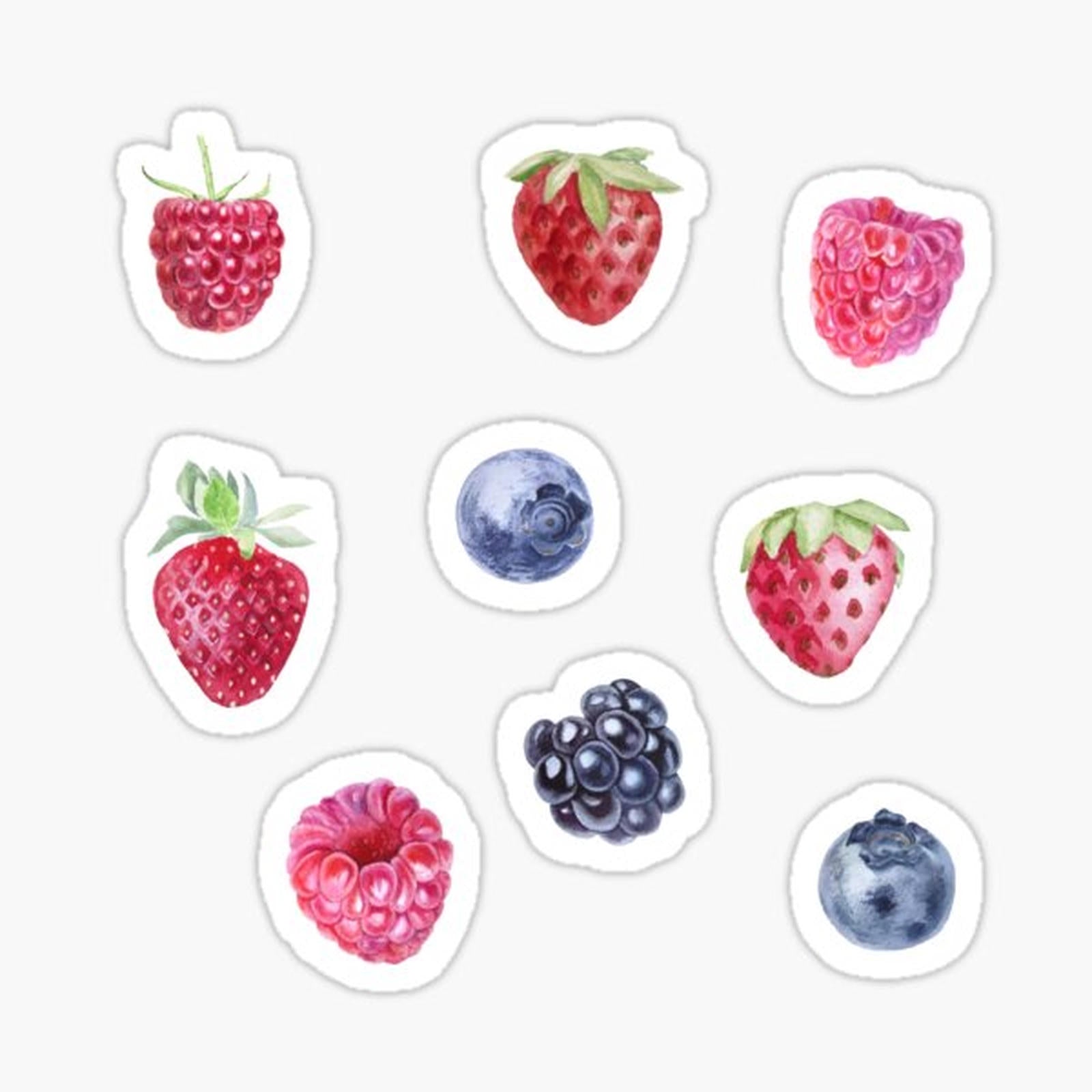 Watercolor Mixed Berries