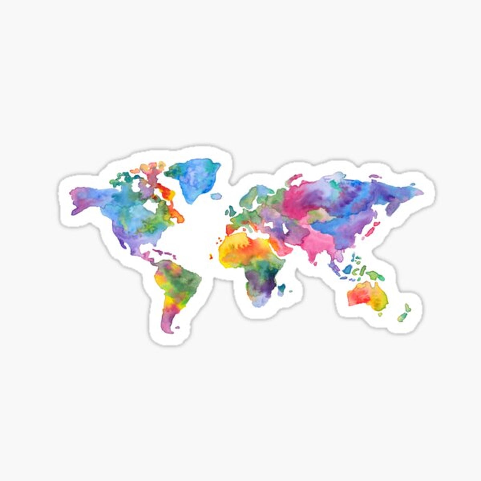 Watercolor world map