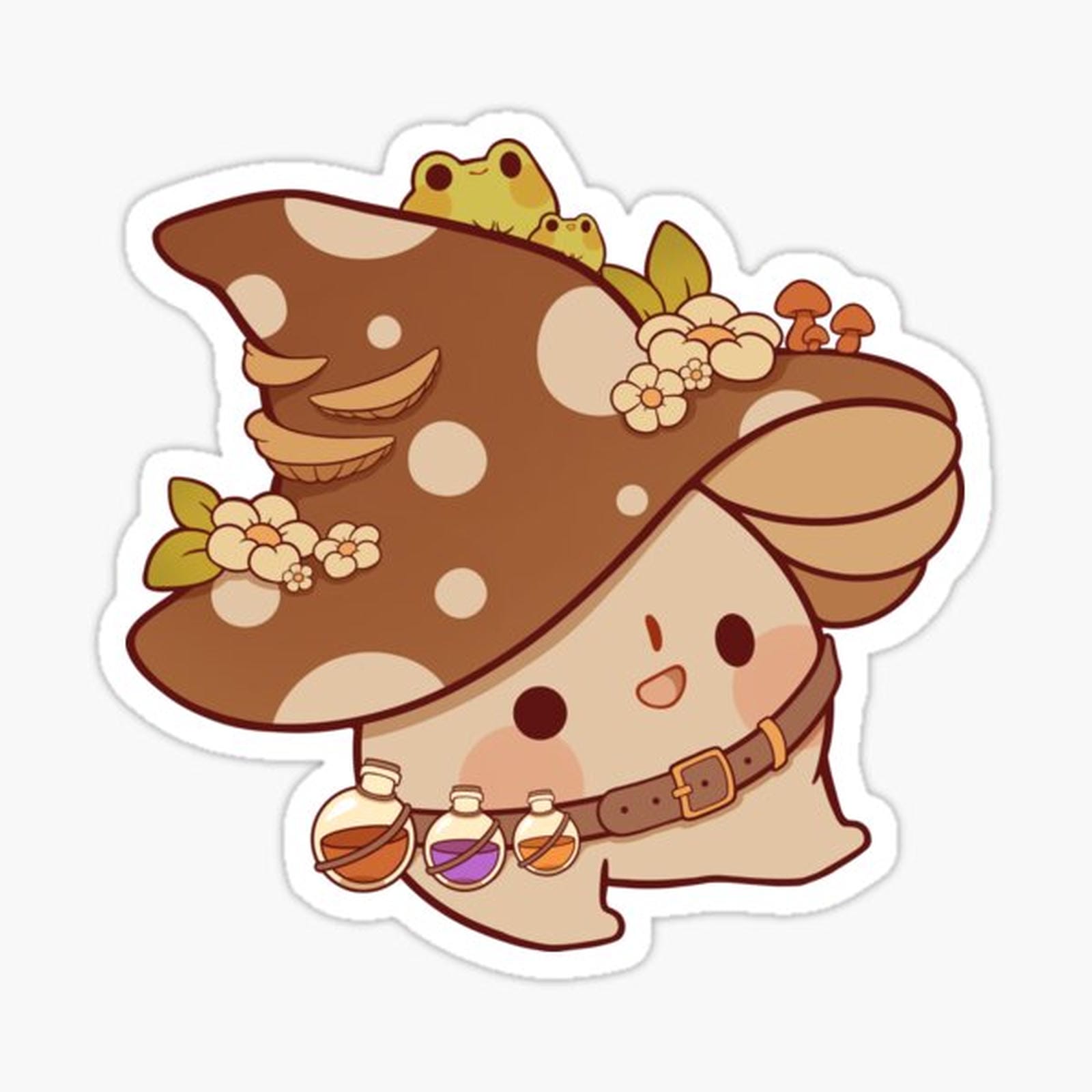 Witchy mushroom with potions