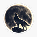 Wolf, moon, fantasy, wild, dog, wolves