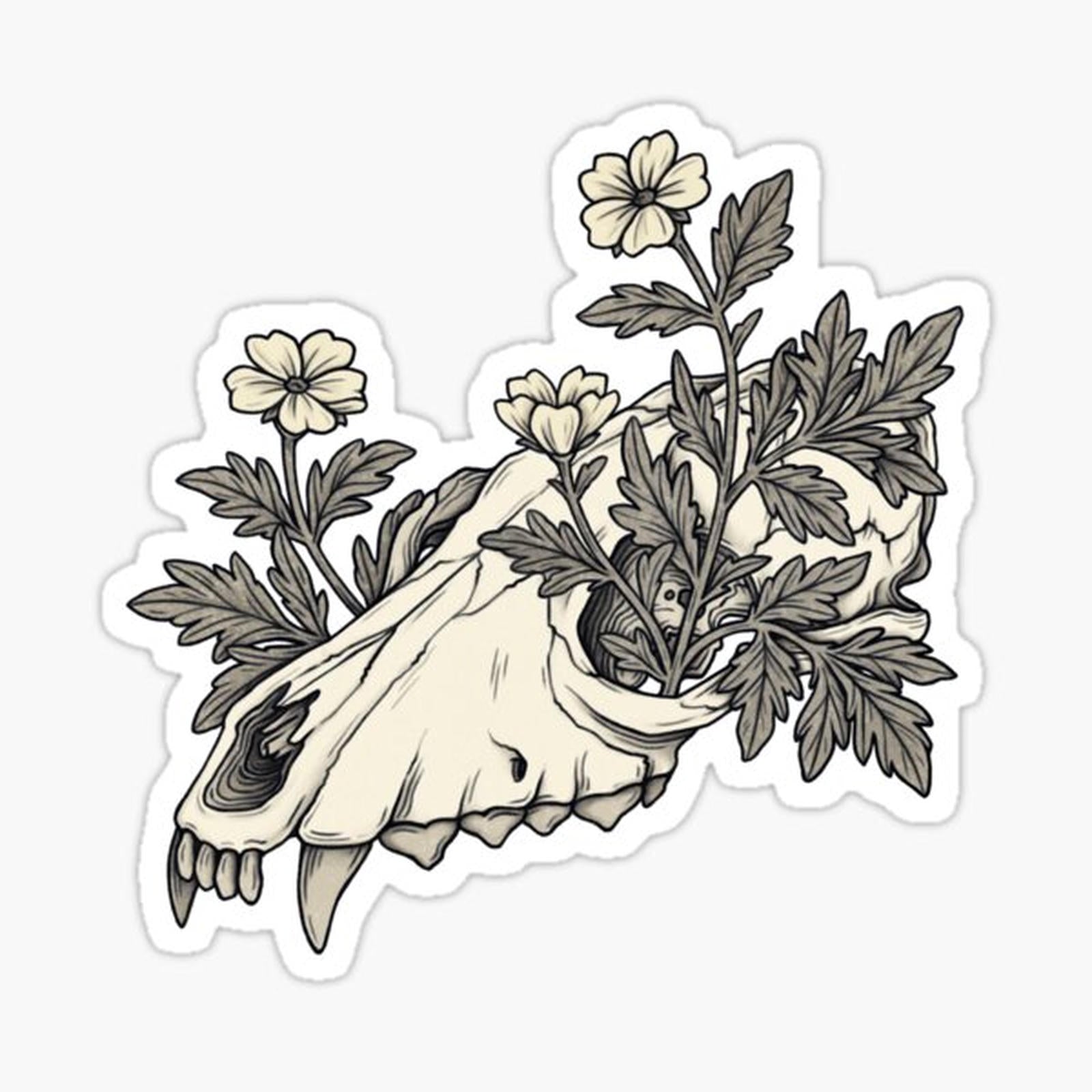 Wolf Skull Vulture Culture Skulldog Therian Furry Goblincore