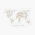 World Travel Line Icons Map.